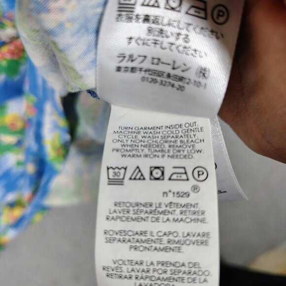 Polo Ralph Lauren Polo Shirt Mens XXL Blue Hawaiian Print Pony Logo Tropical NWT - Picture 13 of 15